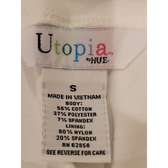 NWT UTOPIA by HUE High Rise Capri Nirvanna Legging White Moisture Wicking Small - Picture 9 of 10